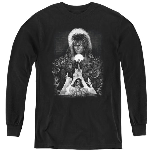 Labyrinth Castle Long Sleeve Kids Youth T Shirt Black Officially Licensed