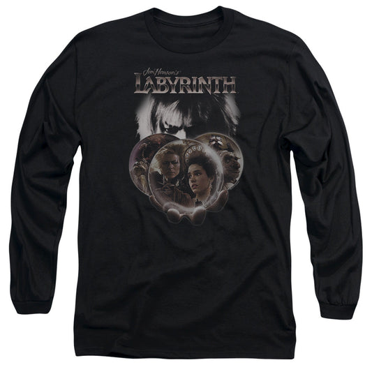 Labyrinth Globes Mens Long Sleeve Shirt Black Officially Licensed Officially Licensed