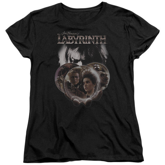 Labyrinth Globes Womens T Shirt Black Officially Licensed
