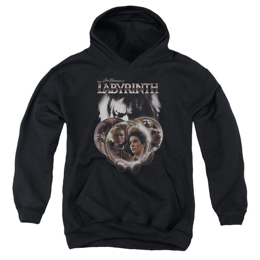 Labyrinth Globes Kids Youth Hoodie Black Officially Licensed