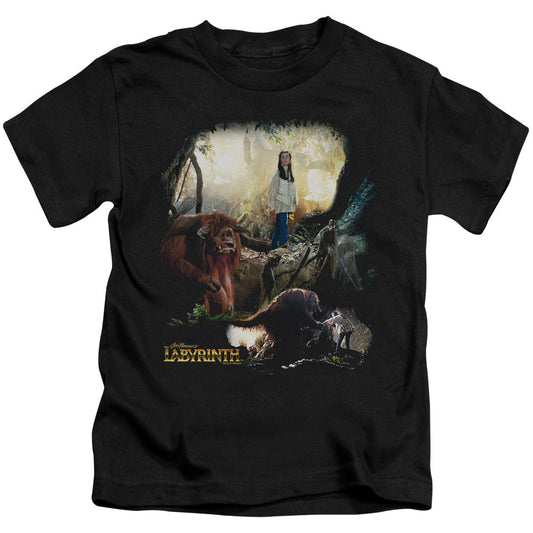 Labyrinth Sarah & Ludo Juvenile Kids Youth T Shirt Black Officially Licensed