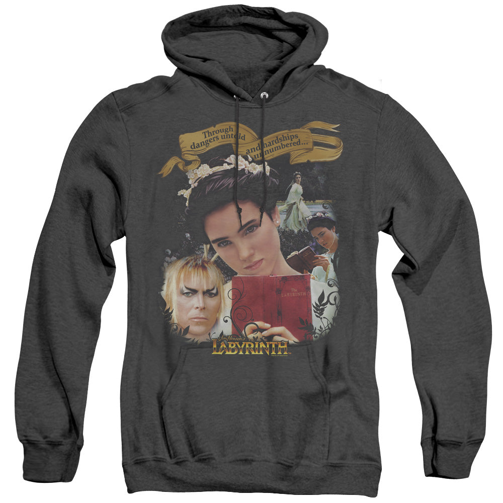 Labyrinth Dangers Untold Mens Heather Hoodie Black Officially Licensed