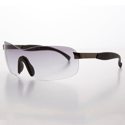 Y2K Wrap Shield Rimless Vintage Sunglass - Lance