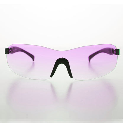 Y2K Wrap Shield Rimless Vintage Sunglass - Lance