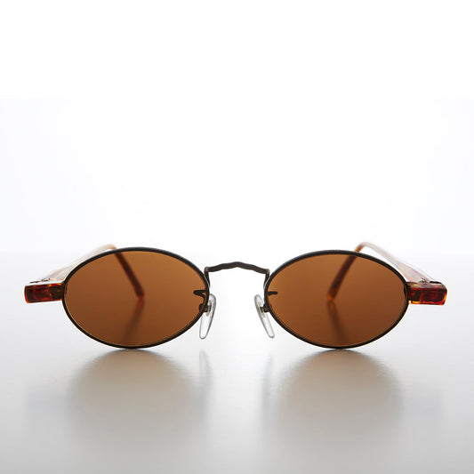 Small Oval Spectacle Style Vintage Sunglasses - Larkin