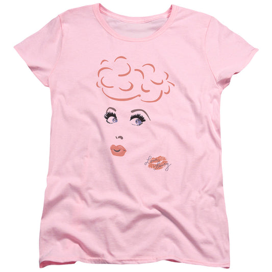 I Love Lucy Eyelashes Womens T Shirt Pink Officially Licensed