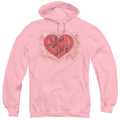 I Love Lucy Classic Logo Mens Hoodie Pink Officially Licensed