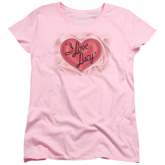 I Love Lucy Classic Logo Womens T Shirt Pink Officially Licensed