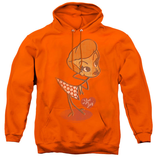I Love Lucy Vintage Doll Mens Hoodie Orange Officially Licensed