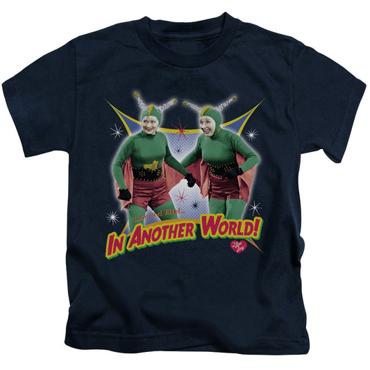 I Love Lucy in Another World Juvenile Kids Youth T Shirt Navy Blue Officially Licensed