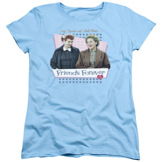 I Love Lucy Friends Forever Womens T Shirt Light Blue Officially Licensed