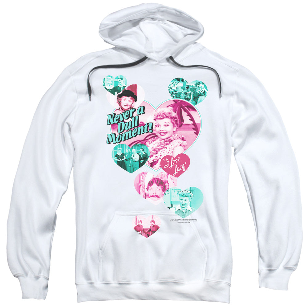 I Love Lucy Never A Dull Moment Mens Hoodie White Officially Licensed