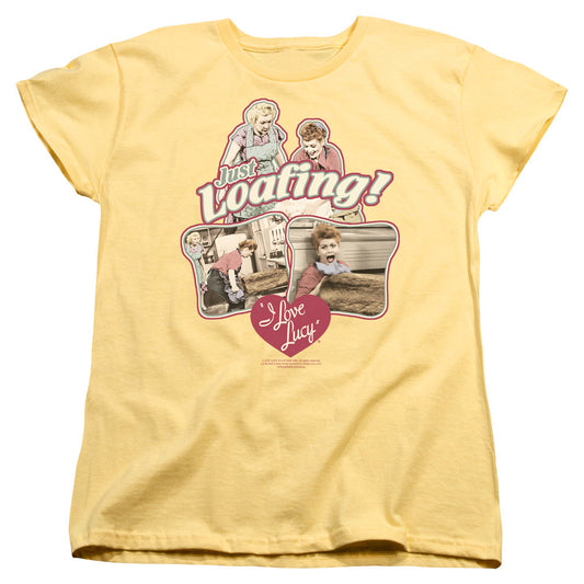 I Love Lucy Just Loafing Womens T Shirt Pink Officially Licensed