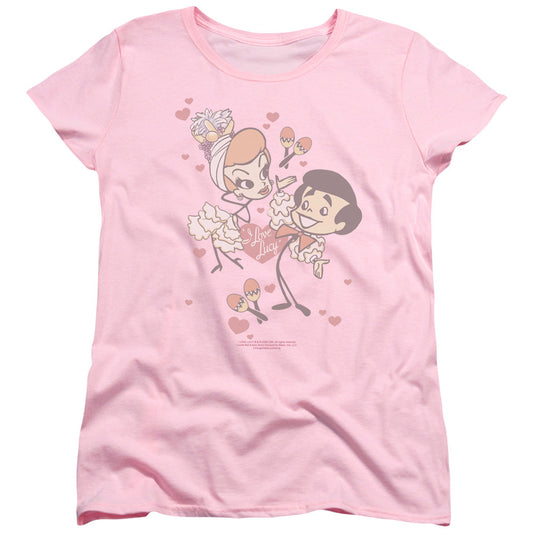 I Love Lucy Rumba Dance Womens T Shirt Pink Officially Licensed