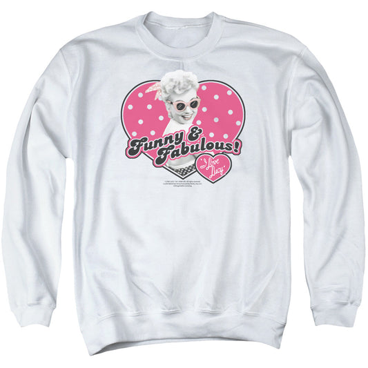 I Love Lucy Funny & Fabulous Mens Crewneck Sweatshirt White Officially Licensed