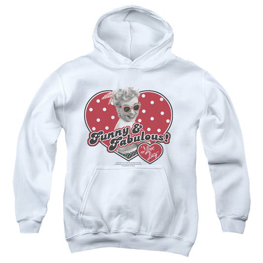 I Love Lucy Funny and Fabulous Kids Youth Hoodie White Officially Licensed