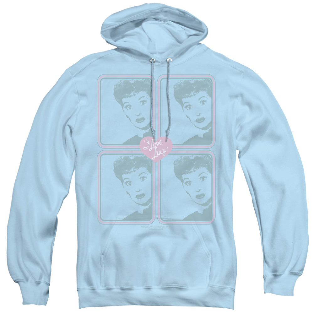 I Love Lucy Lucy Squared Mens Hoodie Light Blue Officially Licensed