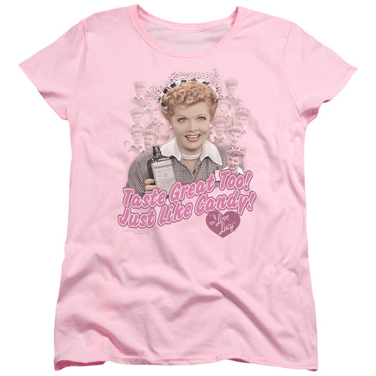 I Love Lucy Tastes Like Candy Womens T Shirt Pink Officially Licensed