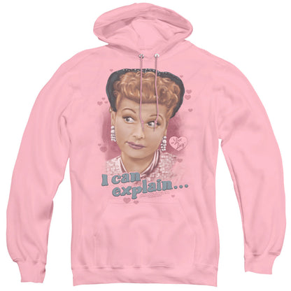 I Love Lucy I Can Explain Mens Hoodie Pink Officially Licensed