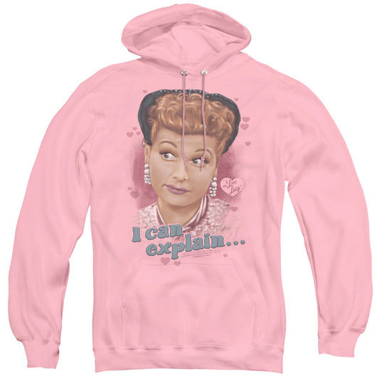 I Love Lucy I Can Explain Mens Hoodie Pink Officially Licensed