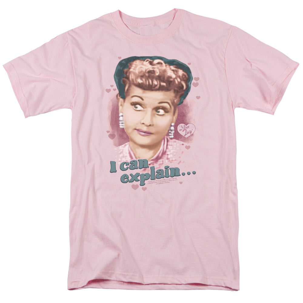 I Love Lucy I Can Explain Mens T Shirt Pink Officially Licensed