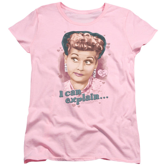 I Love Lucy I Can Explain Womens T Shirt Pink Officially Licensed