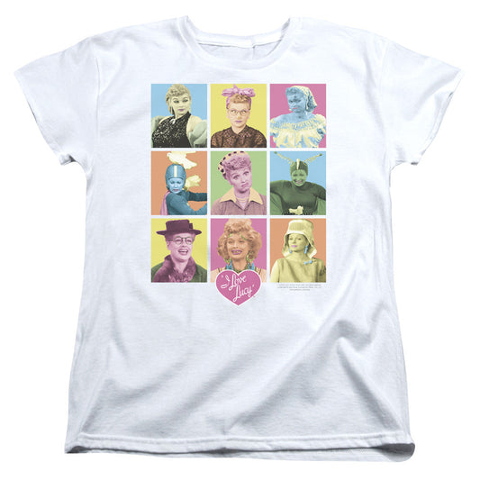 I Love Lucy So Many Faces Womens T Shirt White Officially Licensed