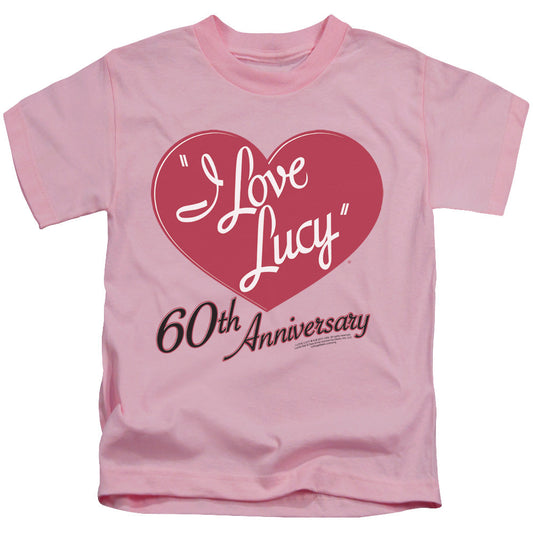 I Love Lucy 60th Anniversary Juvenile Kids Youth T Shirt Pink Officially Licensed