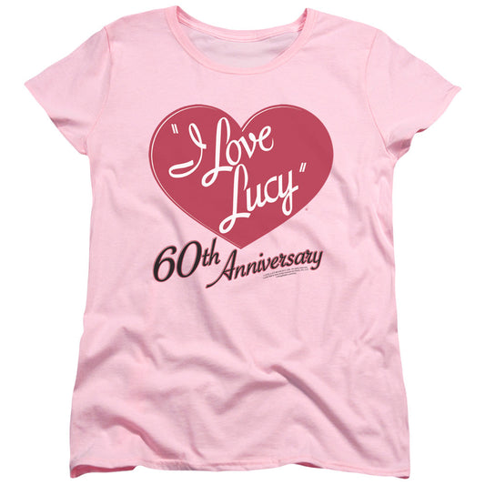 I Love Lucy 60th Anniversary Womens T Shirt Pink Officially Licensed