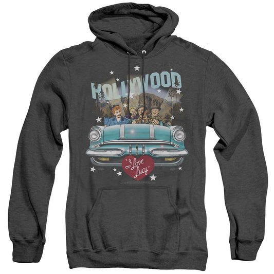 I Love Lucy Hollywood Road Trip Heather Mens Hoodie Black Officially Licensed