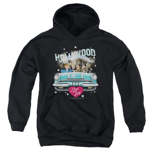 I Love Lucy Hollywood Road Trip Kids Youth Hoodie Black Officially Licensed
