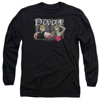 I Love Lucy Divas Mens Long Sleeve Shirt Black Officially Licensed Officially Licensed
