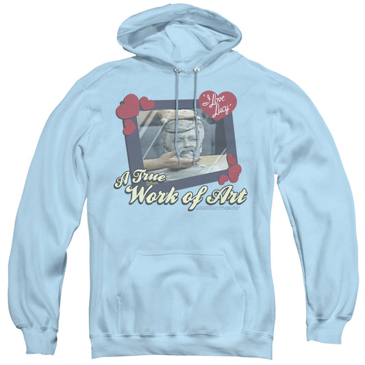 I Love Lucy Work Of Art Mens Hoodie Light Blue Officially Licensed