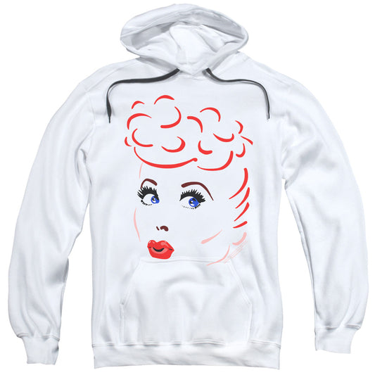 I Love Lucy Lines Face Mens Hoodie White Officially Licensed