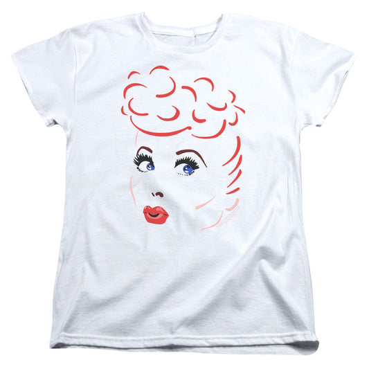 I Love Lucy Lines Face Womens T Shirt White Officially Licensed