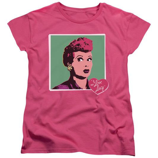 I Love Lucy I Love Worhol Womens T Shirt Hot Pink Officially Licensed