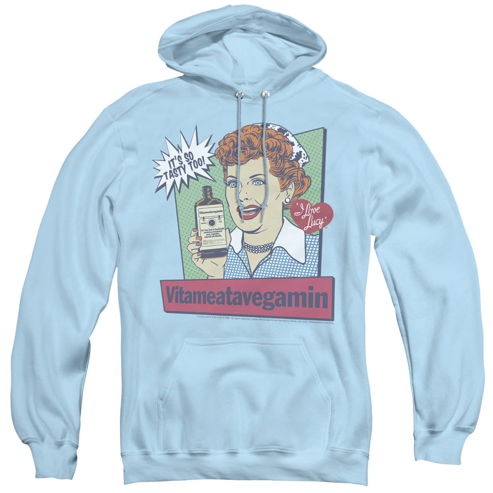 I Love Lucy Vita Comic Mens Hoodie Light Blue Officially Licensed