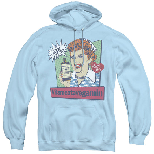 I Love Lucy Vita Comic Mens Hoodie Light Blue Officially Licensed