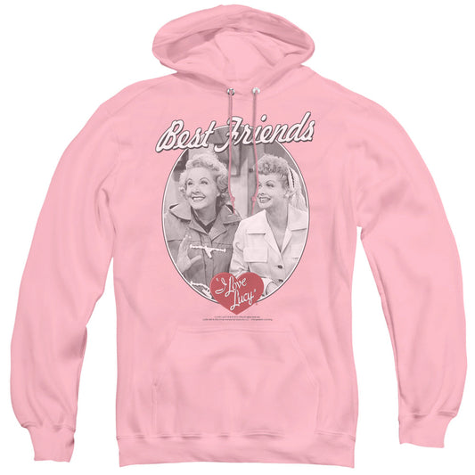 I Love Lucy Best Friends Mens Hoodie Pink Officially Licensed