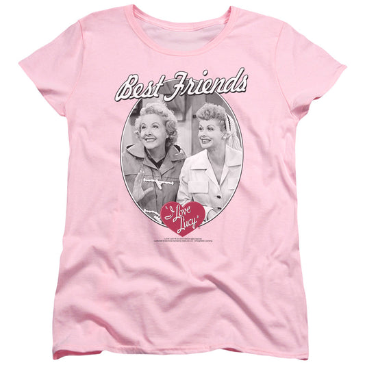 I Love Lucy Best Friends Womens T Shirt Pink Officially Licensed