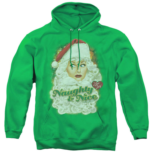 I Love Lucy Santa Mens Hoodie Kelly Green Officially Licensed