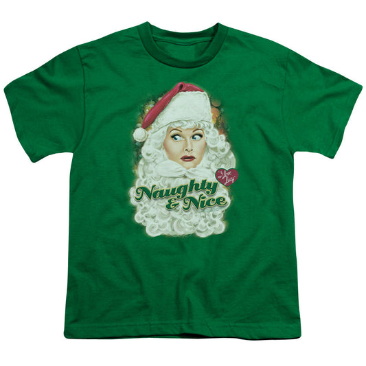 I Love Lucy Santa Kids Youth T Shirt Kelly Green Officially Licensed