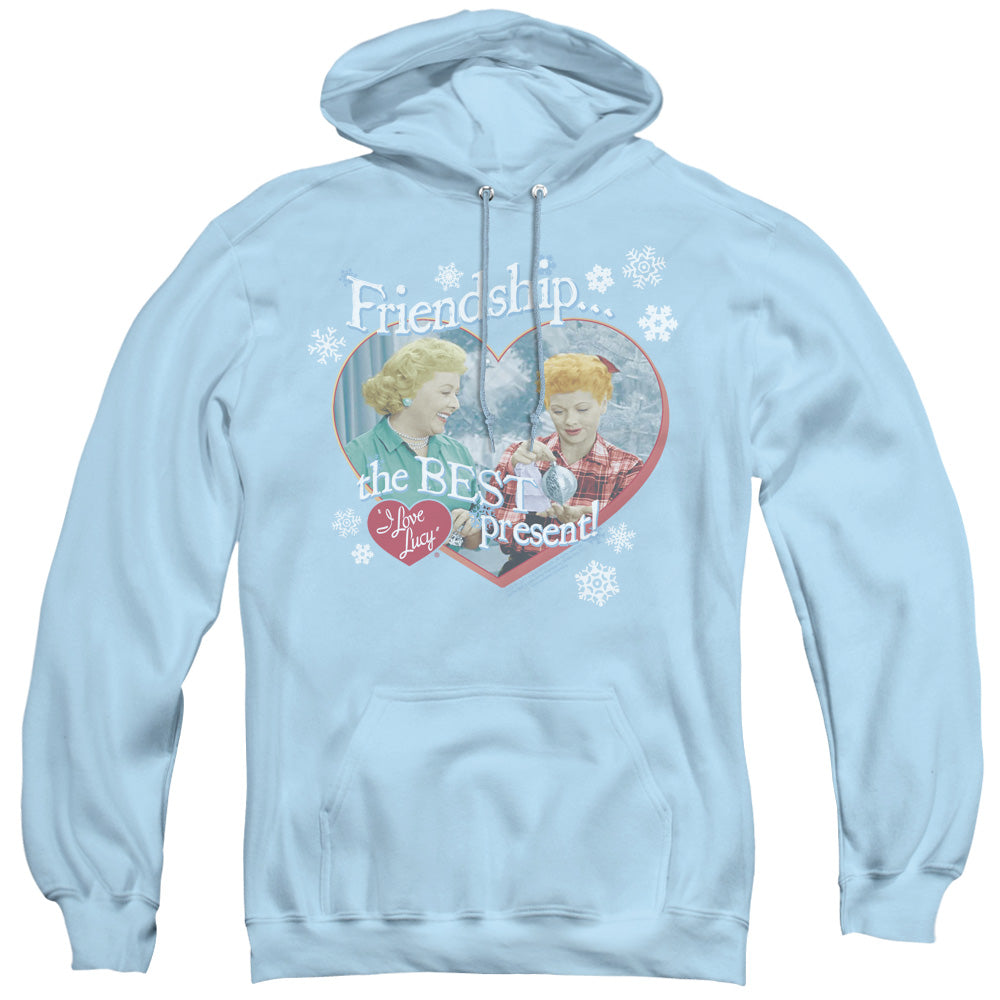 I Love Lucy The Best Present Mens Hoodie Light Blue Officially Licensed