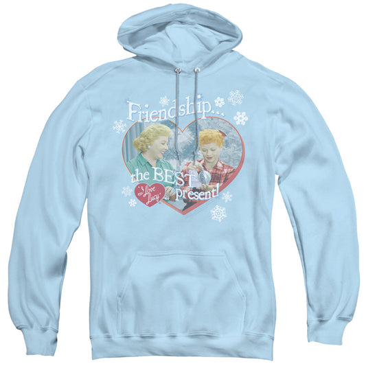 I Love Lucy The Best Present Mens Hoodie Light Blue Officially Licensed