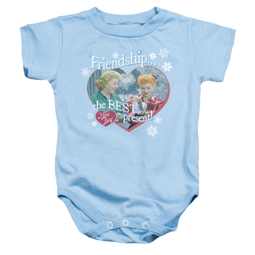 I Love Lucy the Best Present Infant Baby Snapsuit Light Blue Officially Licensed