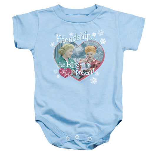 I Love Lucy the Best Present Infant Baby Snapsuit Light Blue Officially Licensed