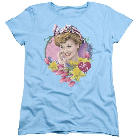 I Love Lucy Springtime Womens T Shirt Light Blue Officially Licensed