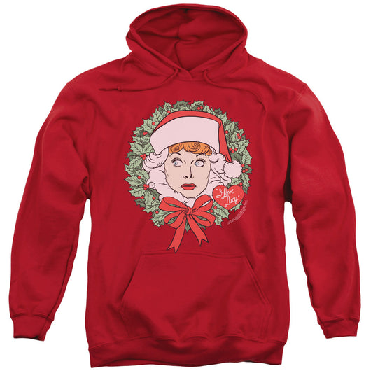 I Love Lucy Wreath Mens Hoodie Red Officially Licensed