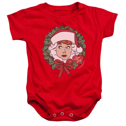 I Love Lucy Wreath Infant Baby Snapsuit Red Officially Licensed