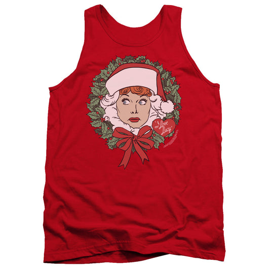 I Love Lucy Wreath Mens Tank Top Shirt Red Officially Licensed